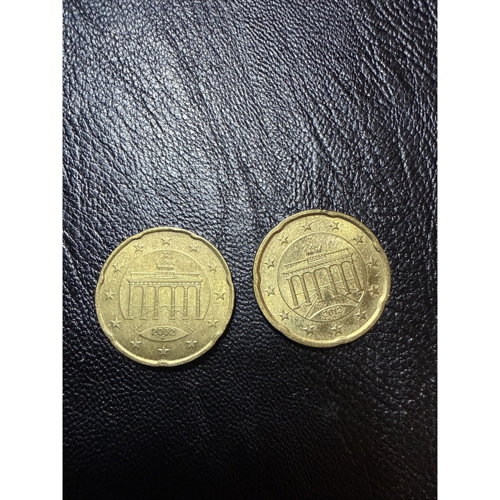 Lot Of 2 GERMANY 20 EURO CENTS 2002 & 2012